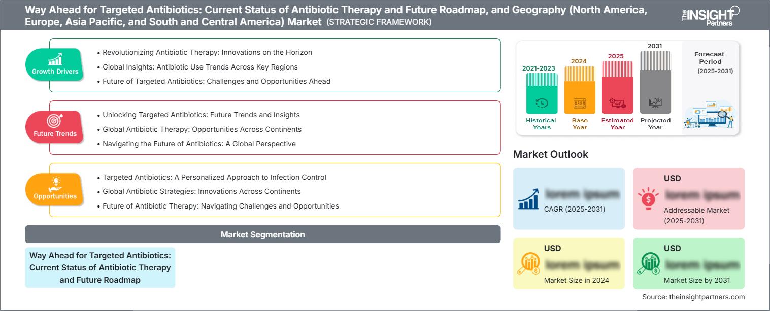 Way Ahead for Targeted Antibiotics: Current Status of Antibiotic Therapy and Future Roadmap, and Geography (North America, Europe, Asia Pacific, and South and Central America)Market