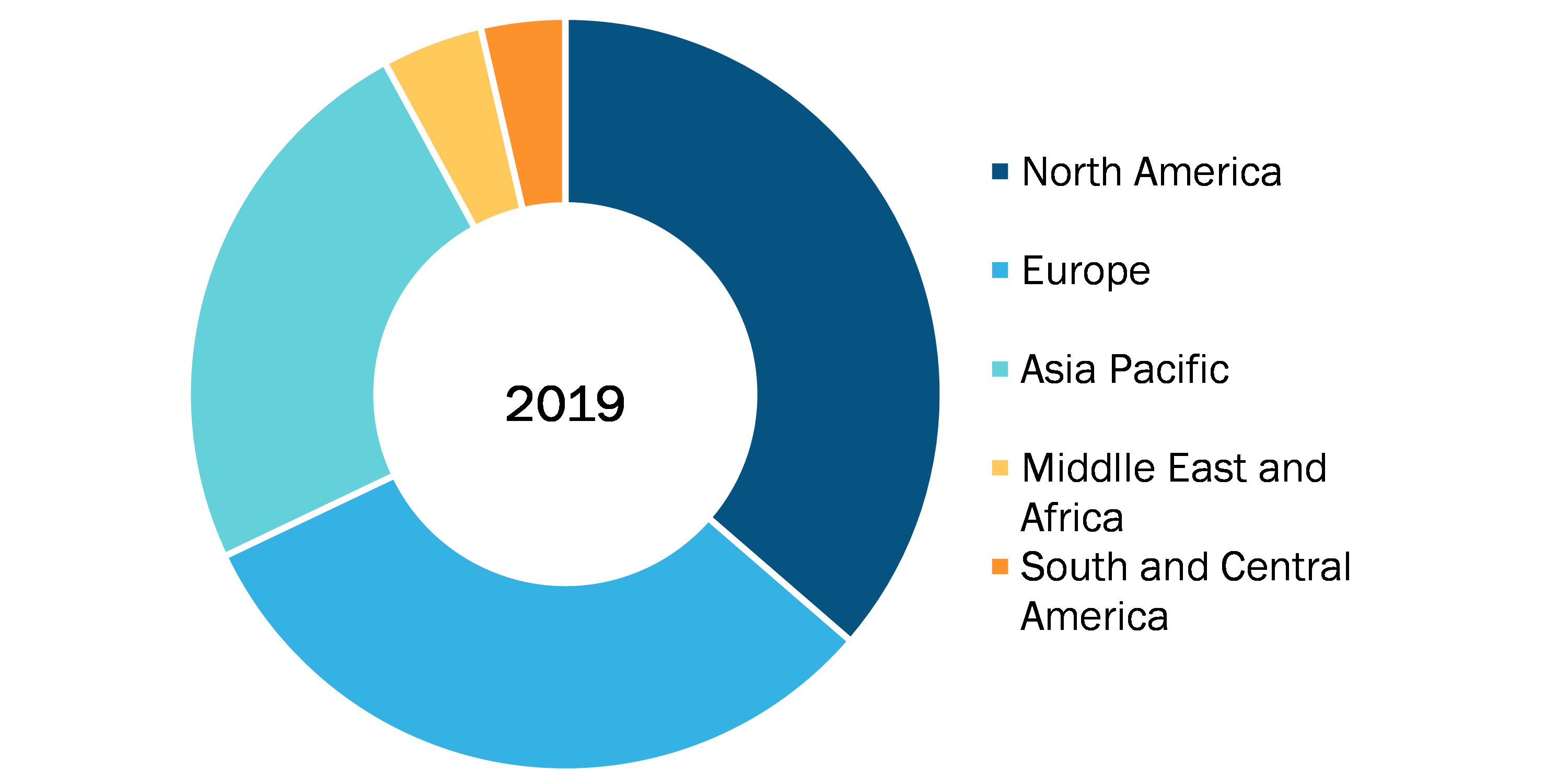 Ferritin Testing Market, by Region, 2019 (%)
