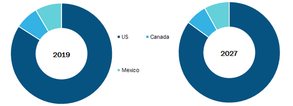 North America Syringe Market, By Country, 2019 (% share)