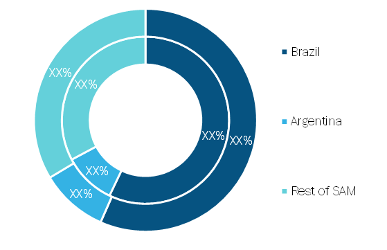 SAM Polyisobutylene Market, By Country, 2019 and 2027 (%)