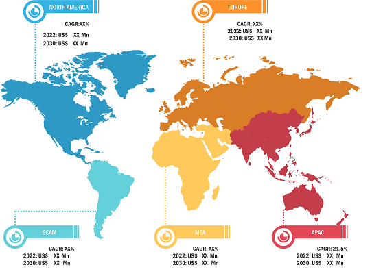 Airline Ancillary Services Market – by Region, 2022 and 2030