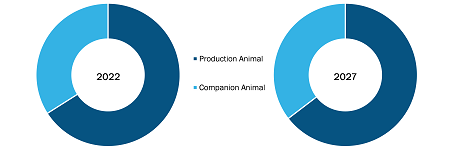 Animal Health Market, by Animal Type – 2022 and 2028