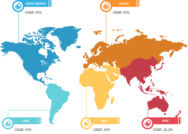 Artificial Intelligence in Defense Market Share - by Region, 2022