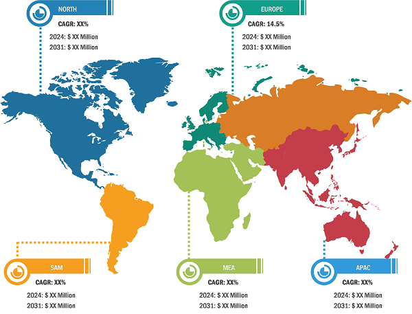 Big Data Analytics Market — by Geography, 2021 and 2028 (%)