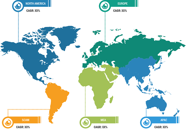 Data-Centric Security Market – by Region, 2021 and 2028 (%)