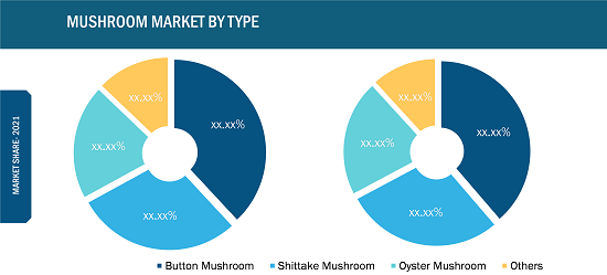 蘑菇市场，按类型 – 2022 年和 2028 年