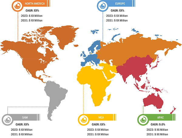 Queue Management System Market — by Geography, 2022