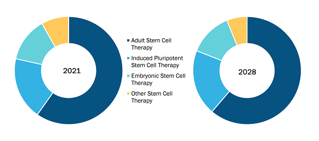 Stem Cell Therapy Market, by Type – 2021 and 2028